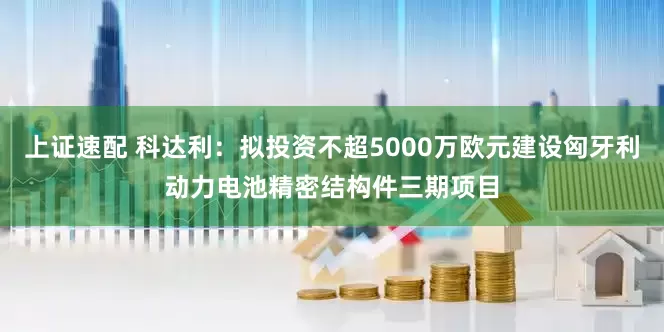 上证速配 科达利：拟投资不超5000万欧元建设匈牙利动力电池精密结构件三期项目